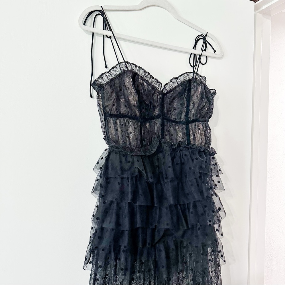 For Love & Lemons Jourdan Maxi Dress Black Size Small - Picture 7 of 13